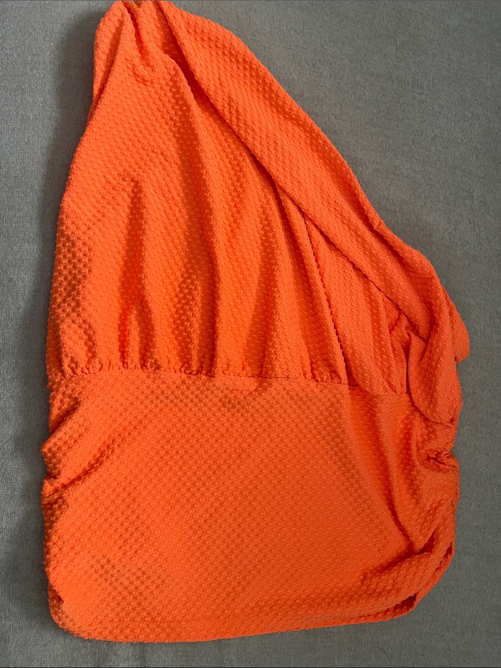 SHEIN One-Shoulder Textured Orange Top
